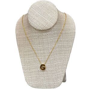 Gold  Tone Stainless Steel  initial Pendant necklace Letter G